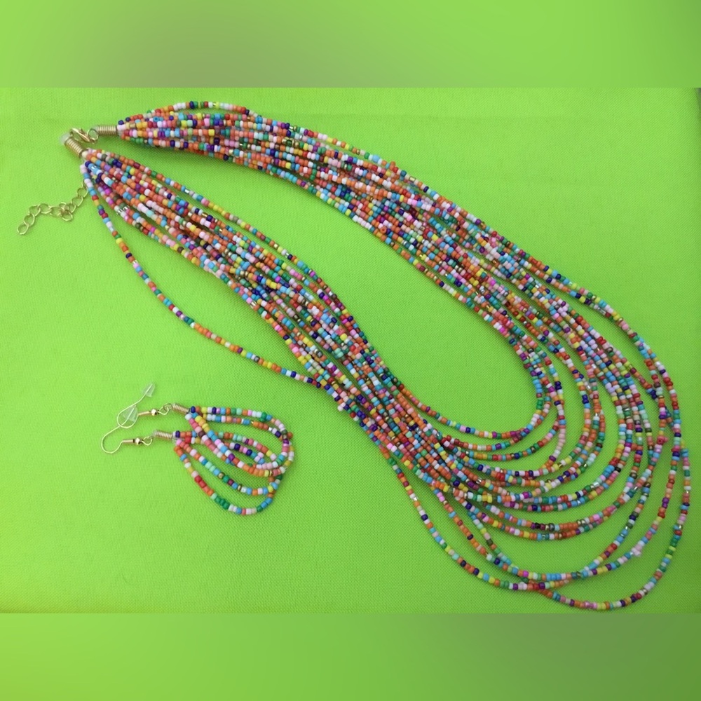 Multi-Layered Necklace & Earrings Set